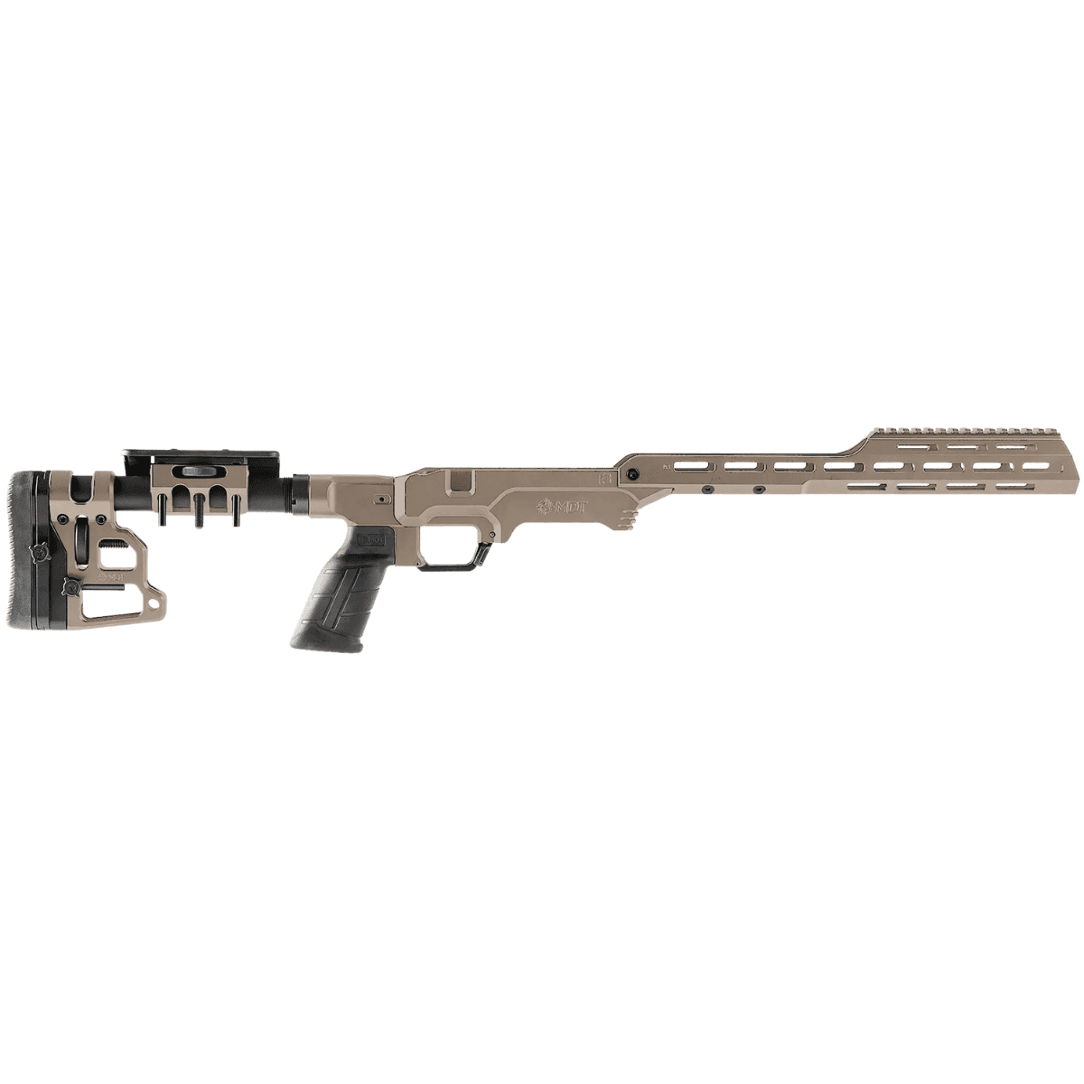 Mdt Sporting Goods Inc The Tactical LSS Gen3 Chassis System, FDE Adjustable Soft Rubber Buttpad/ SCS Buttstock/ Compatible w/ AR-15 Style Grips/ Adjustable Cheek Rest Integrated Barricade Stop Fits Tikka T3/T3x Short Action - 114639FDE Mdt Sporting Goods Inc The Tactical LSS Gen3 Chassis System, FDE Adjustable Soft Rubber Buttpad/ SCS Buttstock/ Compatible w/ AR-15 Style Grips/ Adjustable Cheek Rest Integrated Barricade Stop Fits Tikka T3/T3x Short Action - 114639FDE