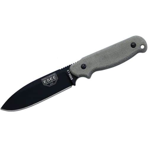ESEE-LS-P-E Laser Strike Survival Knife Fixed 5" Blade, Fire Steel and Tinder Tabs in Micarta Handles, Kydex Sheath ESEE-LS-P-E Laser Strike Survival Knife Fixed 5" Blade, Fire Steel and Tinder Tabs in Micarta Handles, Kydex Sheath