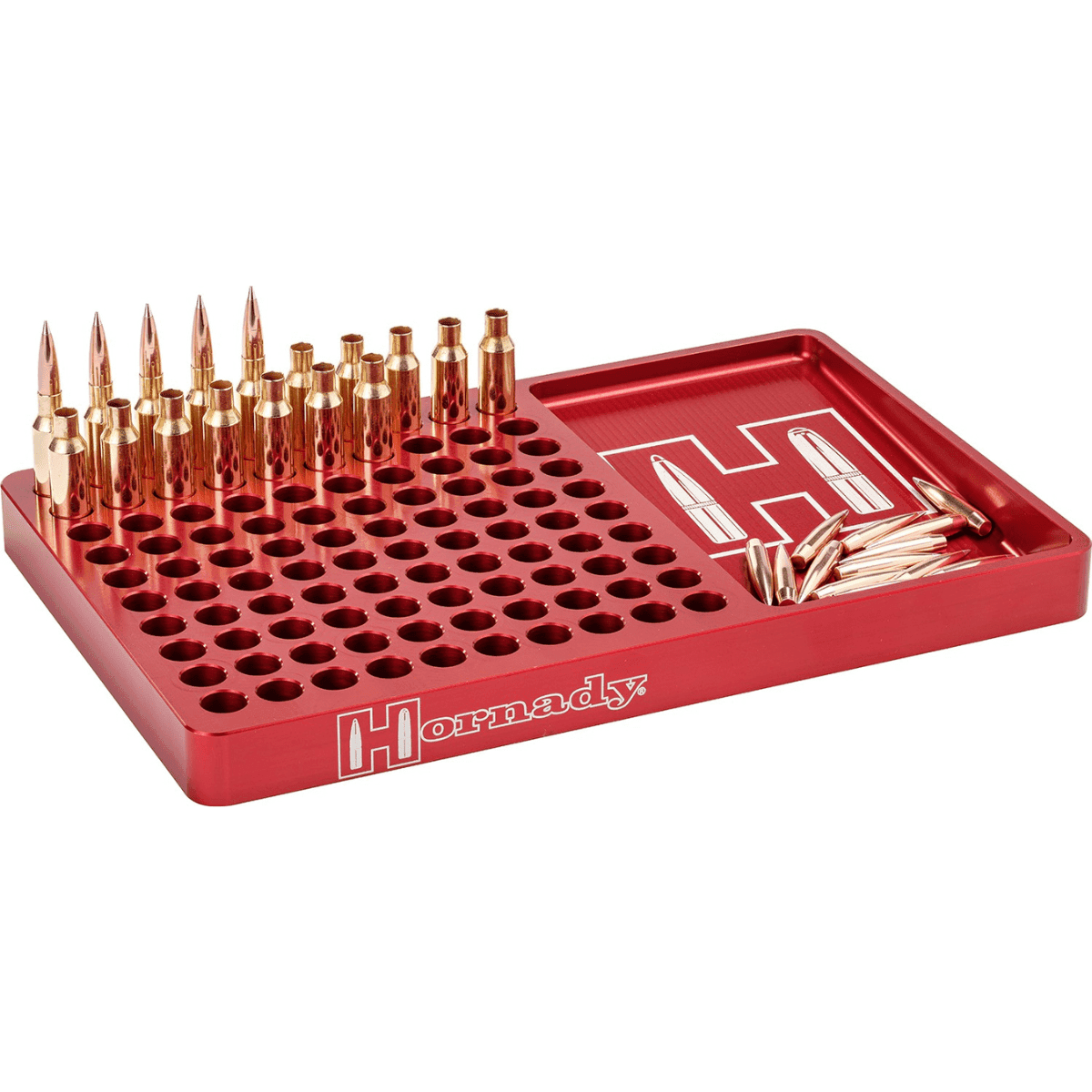 Hornady Reloading Block, Red Aluminum Capacity 100rd 308 Win/6.5 Creedmoor - 480043 Hornady Reloading Block, Red Aluminum Capacity 100rd 308 Win/6.5 Creedmoor - 480043