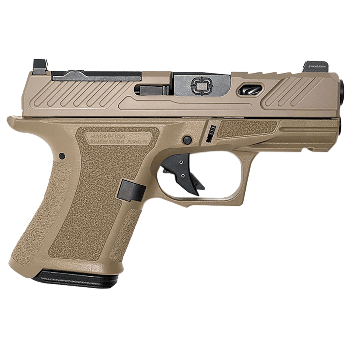 Shadow Systems CR920 Limited Pistol, 3.41" Black Nitride Match Grade/Spiral Fluted Barrel Flat Dark Earth Cerakote Optic Cut/Serrated/Window Cut Slide Flat Dark Earth Polymer Frame w/Picatinny Rail Sub-Compact Frame 13+1rd 9mm Luger - SS-4024-L1 Shadow Systems CR920 Limited Pistol, 3.41" Black Nitride Match Grade/Spiral Fluted Barrel Flat Dark Earth Cerakote Optic Cut/Serrated/Window Cut Slide Flat Dark Earth Polymer Frame w/Picatinny Rail Sub-Compact Frame 13+1rd 9mm Luger - SS-4024-L1