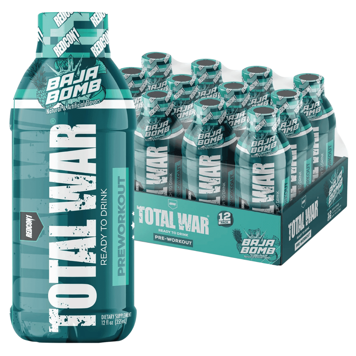 Redcon1 Total War Ready to Drink, Baja Bomb 12oz 12 Pack - RC1TWRTDBB-12 Redcon1 Total War Ready to Drink, Baja Bomb 12oz 12 Pack - RC1TWRTDBB-12