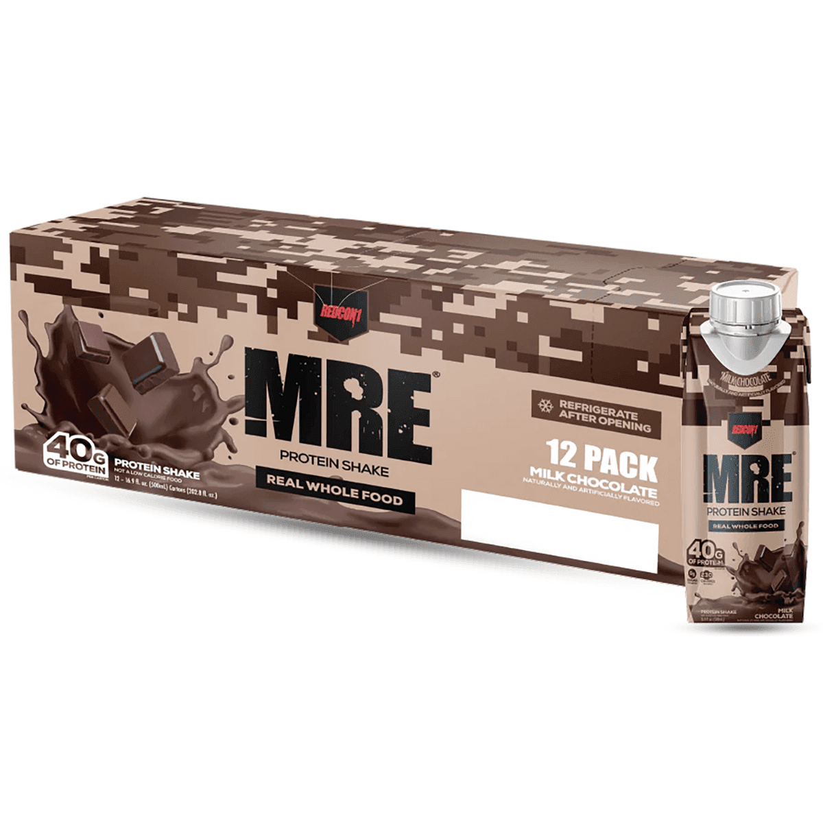 Redcon1 MRE Ready to Drink Protein Shake, Milk Chocolate 17 oz 12 Pack - RC1MRERTDMC12 Redcon1 MRE Ready to Drink Protein Shake, Milk Chocolate 17 oz 12 Pack - RC1MRERTDMC12