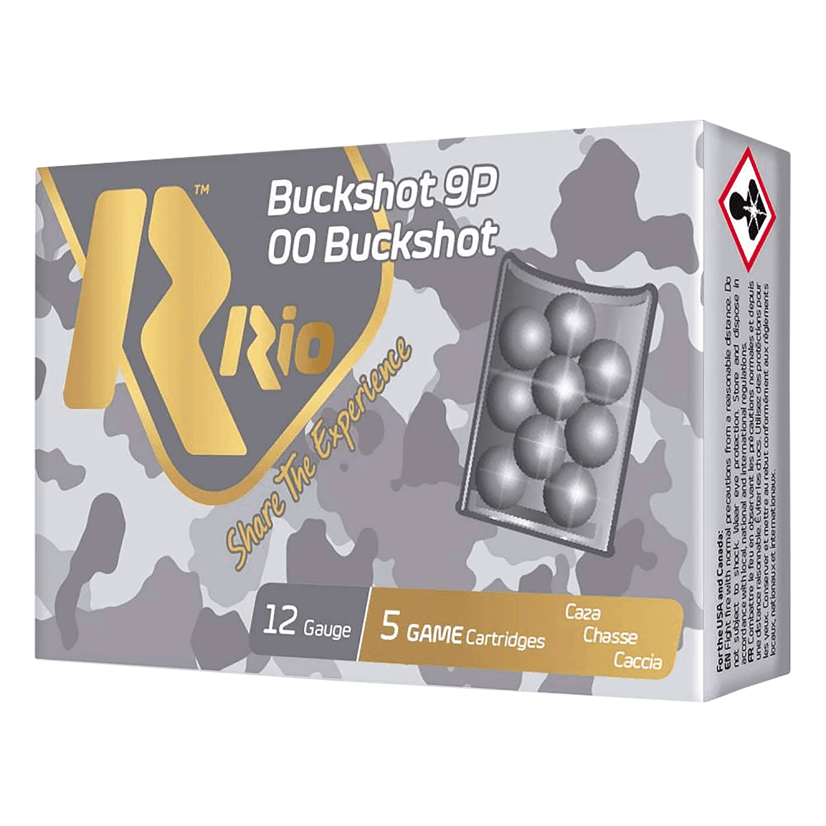 Rio Ammunition RB129 12 Gauge 2.75" 00 Buck Shot 5 Per Box Rio Ammunition RB129 12 Gauge 2.75" 00 Buck Shot 5 Per Box