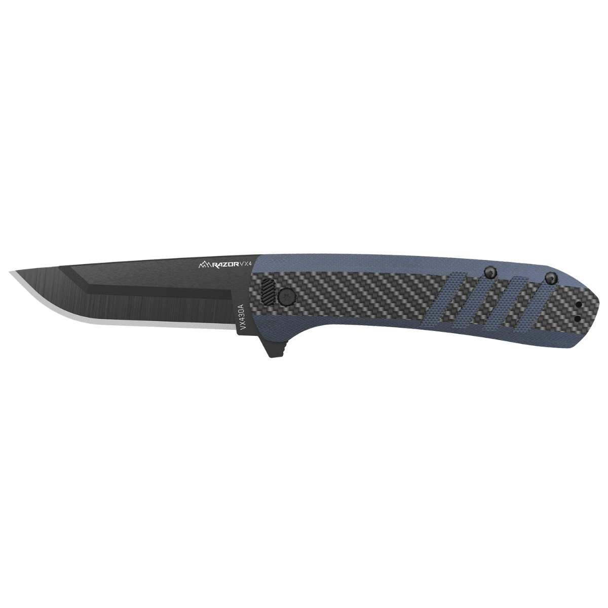 Outdoor Edge Razor VX4 Knife, 3'' Folding Carbon Fiber & G10 Scales Pocket Clip - VX430CC Outdoor Edge Razor VX4 Knife, 3'' Folding Carbon Fiber & G10 Scales Pocket Clip - VX430CC