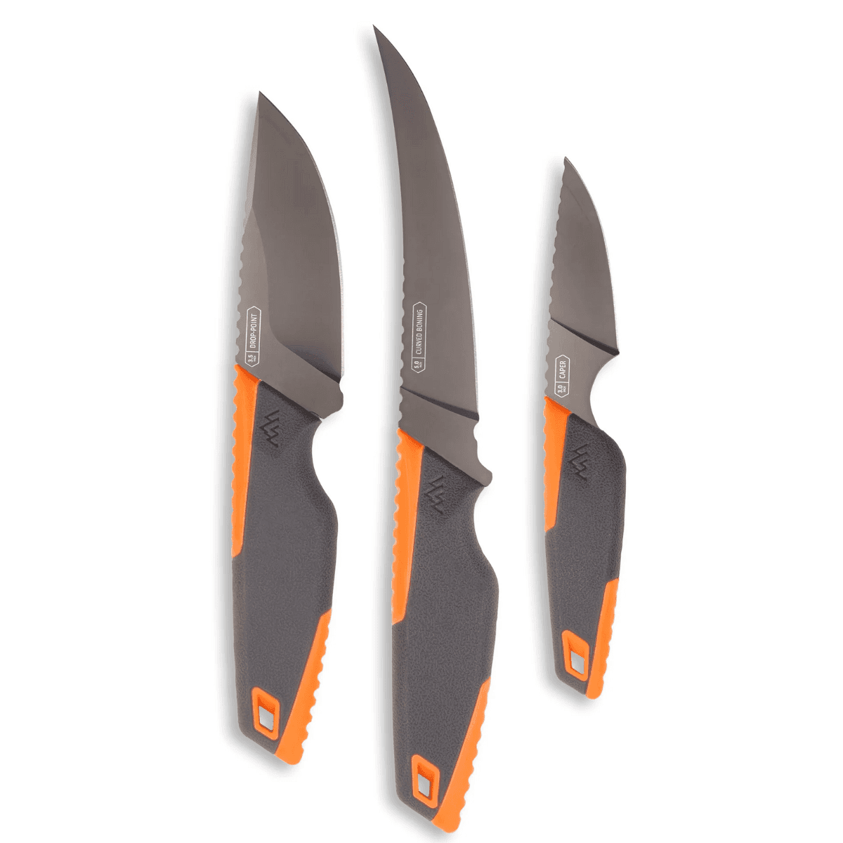 Outdoor Edge Vantex 4 Piece Kit, 3'' Caping Knife/ 5'' Boning Knife/ 3.5'' Skinning Knife/ Knife Sharpener/ Convenient Roll Pack - VNTX4C Outdoor Edge Vantex 4 Piece Kit, 3'' Caping Knife/ 5'' Boning Knife/ 3.5'' Skinning Knife/ Knife Sharpener/ Convenient Roll Pack - VNTX4C