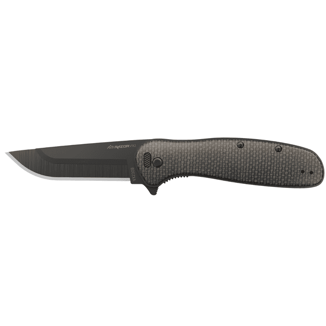 Outdoor Edge Razor VX2 Knife, 3'' Replaceable Blade Plain Edge Drop Point Black G10 Handle Pocket Clip - VX230DC Outdoor Edge Razor VX2 Knife, 3'' Replaceable Blade Plain Edge Drop Point Black G10 Handle Pocket Clip - VX230DC