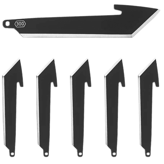 Outdoor Edge Replacement Blades, 3" Tanto Black-Oxide Coated Japanese 420J2 Stainless Steel 6 Pack - RRT30K6C Outdoor Edge Replacement Blades, 3" Tanto Black-Oxide Coated Japanese 420J2 Stainless Steel 6 Pack - RRT30K6C