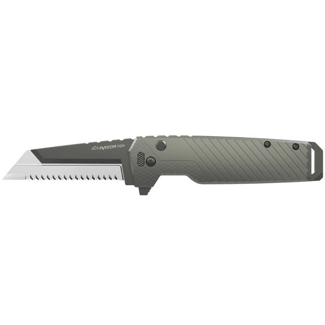 Outdoor Edge Razor XD4 Knife, 3'' Replaceable Blade Japanese 420J2 Steel Blade Green Anodized Aluminum Handle - XDS430AC Outdoor Edge Razor XD4 Knife, 3'' Replaceable Blade Japanese 420J2 Steel Blade Green Anodized Aluminum Handle - XDS430AC