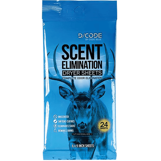 Code Blue Scent Elimination Dryer Sheets, Unscented 24 Sheets - OA1319 Code Blue Scent Elimination Dryer Sheets, Unscented 24 Sheets - OA1319