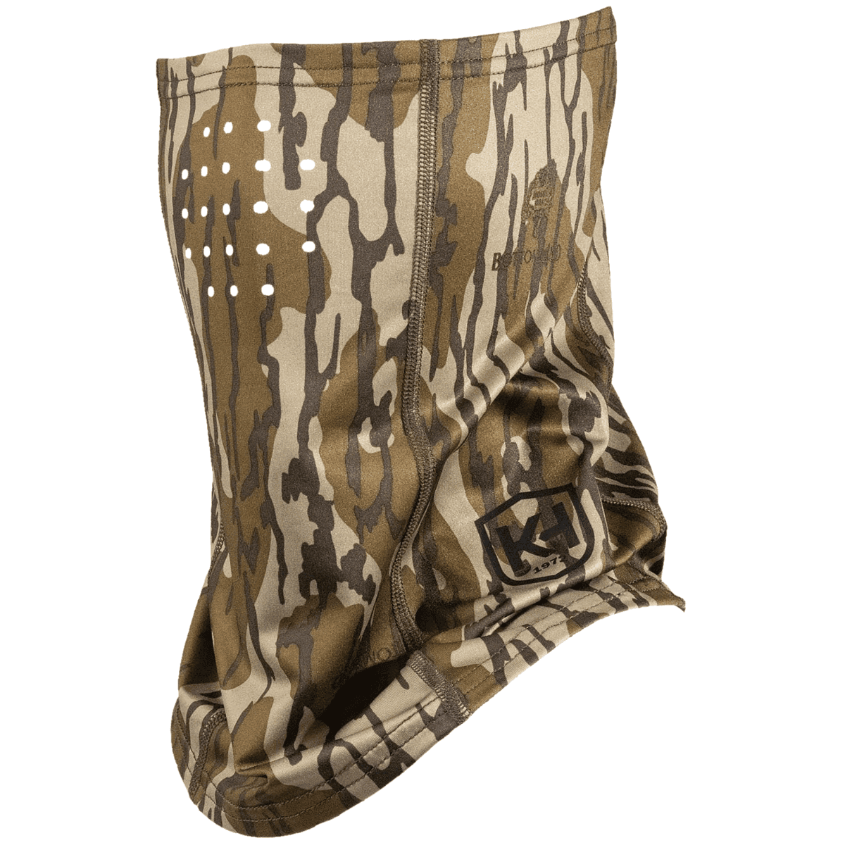 Moultrie Run N Gun Face Mask, Mossy Oak Bottomland 1/2 Face Mask OSFM 92% Polyester / 8% Spandex - KHT0213 Moultrie Run N Gun Face Mask, Mossy Oak Bottomland 1/2 Face Mask OSFM 92% Polyester / 8% Spandex - KHT0213