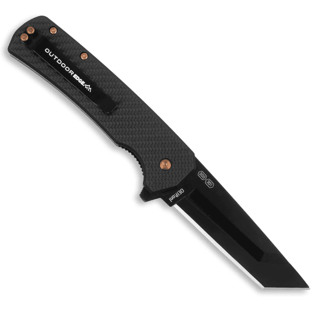 Outdoor Edge VX5 Knife, 3" Replaceable Blade Forged Carbon Fiber G10 Scales Liner Lock Pocket Clip - VX530BC Outdoor Edge VX5 Knife, 3" Replaceable Blade Forged Carbon Fiber G10 Scales Liner Lock Pocket Clip - VX530BC