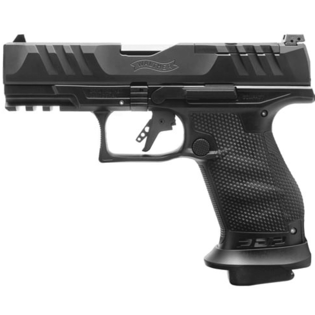 Walther Arms PDP Pro E Pistol, 4" Barrel Optic Ready/Serrated Slide Performance Duty Textured Grip 10+1rd Compact Frame 9mm Luger Walther Arms PDP Pro E Pistol, 4" Barrel Optic Ready/Serrated Slide Performance Duty Textured Grip 10+1rd Compact Frame 9mm Luger