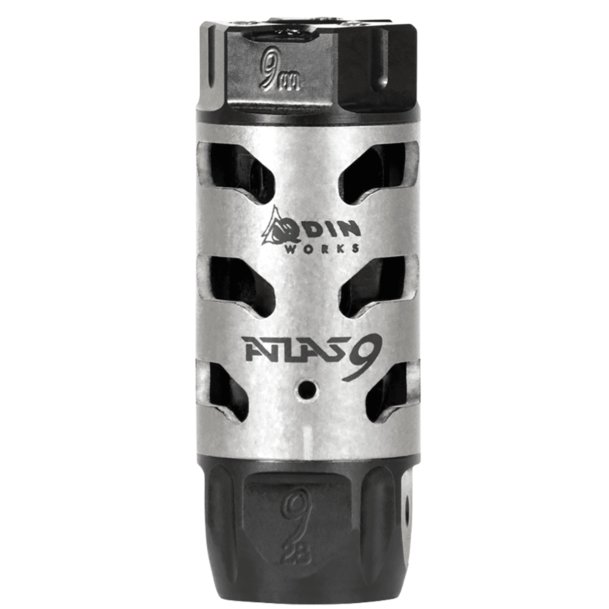 Odin Works Atlas Compensator, 1/2''-28 Threads 2.50" OAL 9mm - MBATLAS928 Odin Works Atlas Compensator, 1/2''-28 Threads 2.50" OAL 9mm - MBATLAS928