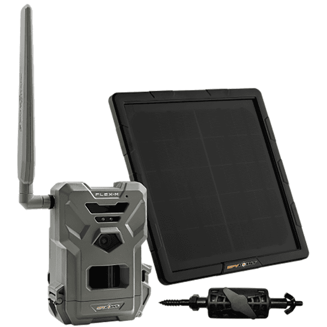 Spypoint FLEX-M Solar Bundle, FLEX-M Cellular Trail Camera 28 Mega Pixels 720p 90' Detection Range SPLB-10 Compact Lithium Battery Solar Pack - 01843 Spypoint FLEX-M Solar Bundle, FLEX-M Cellular Trail Camera 28 Mega Pixels 720p 90' Detection Range SPLB-10 Compact Lithium Battery Solar Pack - 01843