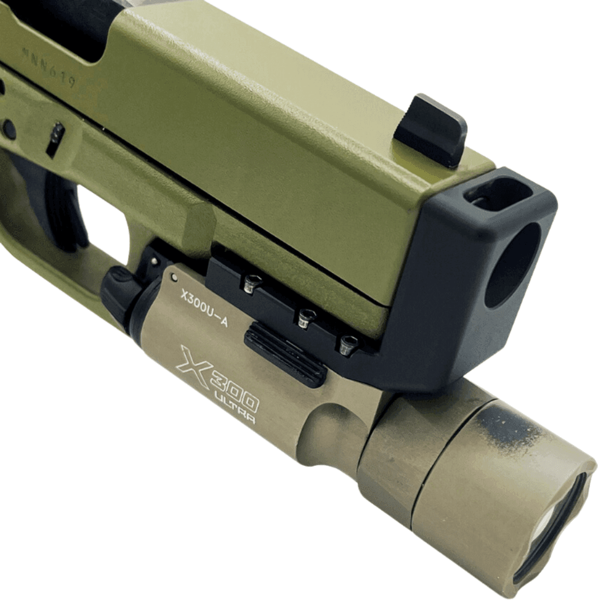 Vantage Point Armory Light-Mounted Compensator, Black Aluminum Compatible w/ SureFire X300U-A Glock 19/ 19X/ 23/ 32/ 45 - 40001 Vantage Point Armory Light-Mounted Compensator, Black Aluminum Compatible w/ SureFire X300U-A Glock 19/ 19X/ 23/ 32/ 45 - 40001