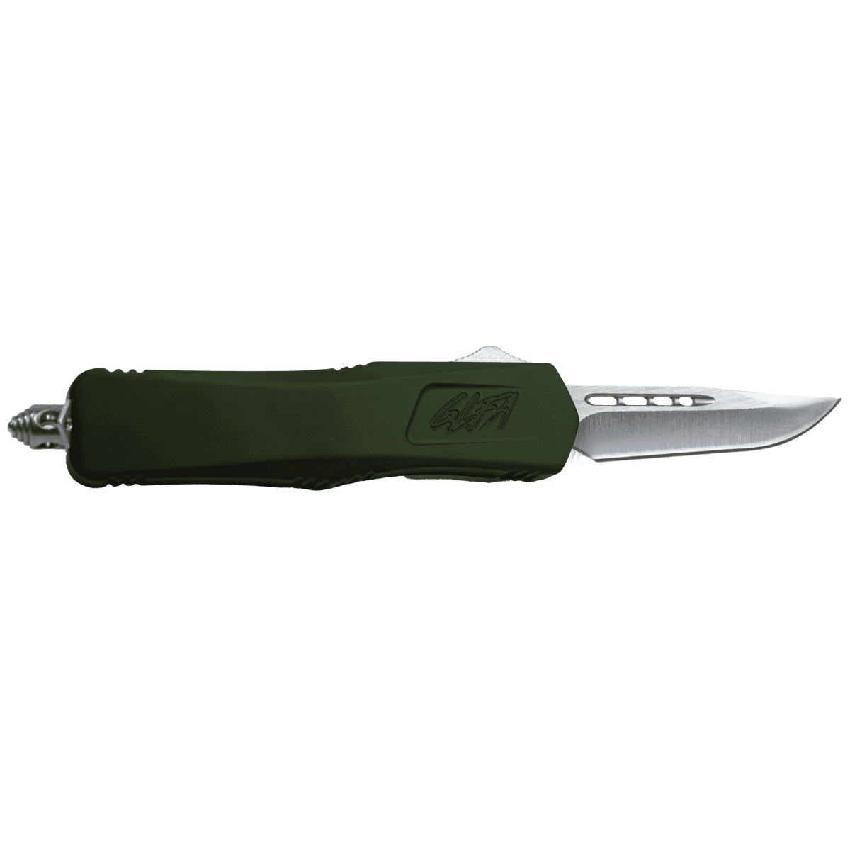 Great Lakes Firearms GLFA Knife, Medium 3.50" OTF Plain Steel Blade OD Green Cerakote Aluminum Handle Includes Pocket Clip - GLKMDSMTODG Great Lakes Firearms GLFA Knife, Medium 3.50" OTF Plain Steel Blade OD Green Cerakote Aluminum Handle Includes Pocket Clip - GLKMDSMTODG