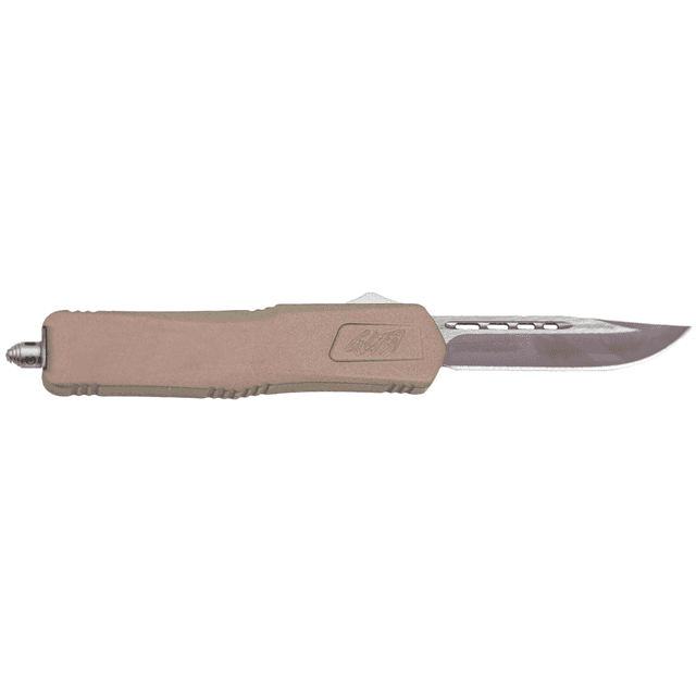 Great Lakes Firearms GLFA Knife, Medium 3.50" OTF Plain Steel Blade Flat Dark Earth Cerakote Aluminum Handle Includes Pocket Clip - GLKMDSMTFDE Great Lakes Firearms GLFA Knife, Medium 3.50" OTF Plain Steel Blade Flat Dark Earth Cerakote Aluminum Handle Includes Pocket Clip - GLKMDSMTFDE