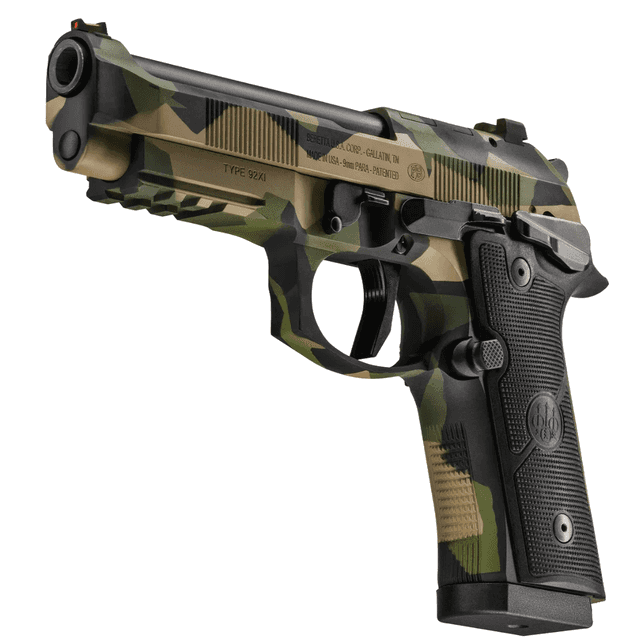 Beretta USA 92XI Pistol, 4.70" Black DLC Steel Barrel Splinter Camo Cerakote Stainless Steel Optic Ready/Serrated Slide Splinter Camo Cerakote Aluminum Frame w/Picatinny Rail Black Textured Grip MRDS Footprint 15+1 Full Size Frame 9mm - SPEC0741A15 Beretta USA 92XI Pistol, 4.70" Black DLC Steel Barrel Splinter Camo Cerakote Stainless Steel Optic Ready/Serrated Slide Splinter Camo Cerakote Aluminum Frame w/Picatinny Rail Black Textured Grip MRDS Footprint 15+1 Full Size Frame 9mm - SPEC0741A15