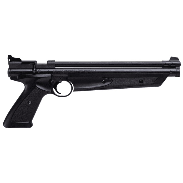 Crosman American Classic Pump Pistol, Rifled Steel Barrel Fixed Front/Adjustable Rear Sights Black Polymer Grips Crossbolt Safety 1rd 177 Cal - P1377 Crosman American Classic Pump Pistol, Rifled Steel Barrel Fixed Front/Adjustable Rear Sights Black Polymer Grips Crossbolt Safety 1rd 177 Cal - P1377