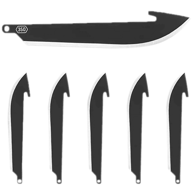 Outdoor Edge Replacement Blades, 3.5” Drop-Point Blades Japanese 420J2 Stainless Steel 6 Pack - RR35K6C Outdoor Edge Replacement Blades, 3.5” Drop-Point Blades Japanese 420J2 Stainless Steel 6 Pack - RR35K6C
