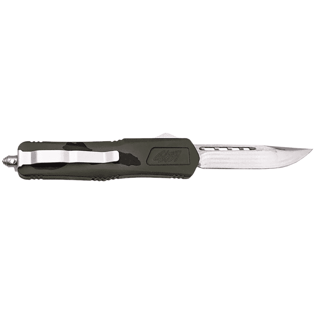 Great Lakes Firearms GLFA Knife, Medium 3.50" OTF Plain Steel Blade Pursuit Green Camo Aluminum Handle Includes Pocket Clip - GLKMDSMTPGRN Great Lakes Firearms GLFA Knife, Medium 3.50" OTF Plain Steel Blade Pursuit Green Camo Aluminum Handle Includes Pocket Clip - GLKMDSMTPGRN