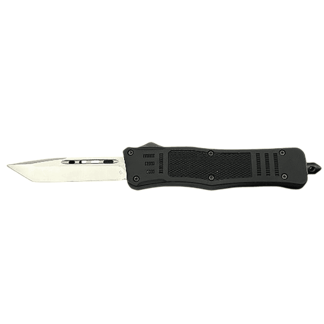Steel River Knives Spartan Medium OTF Knife, 3.25'' Tanto Stainless Steel Blade Black Aluminum Zinc Alloy Handle - MT618BULT Steel River Knives Spartan Medium OTF Knife, 3.25'' Tanto Stainless Steel Blade Black Aluminum Zinc Alloy Handle - MT618BULT