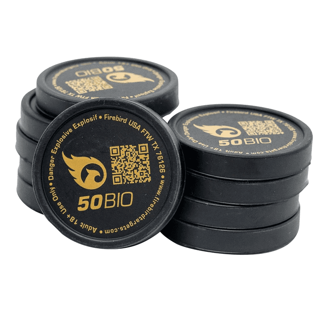 Firebird USA 50BIO Mount Type Moving Trajectory/Static Impact Enhancement Flash/Smoke/Sound White Smoke Universal Firearm 50mm 10 Pk. Firebird USA 50BIO Mount Type Moving Trajectory/Static Impact Enhancement Flash/Smoke/Sound White Smoke Universal Firearm 50mm 10 Pk.