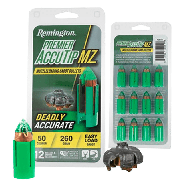 Remington Ammunition Premier AccuTip Bullets, 260gr Sabot Slug 12 Per Box/12 Case 50 Cal - R20179 Remington Ammunition Premier AccuTip Bullets, 260gr Sabot Slug 12 Per Box/12 Case 50 Cal - R20179