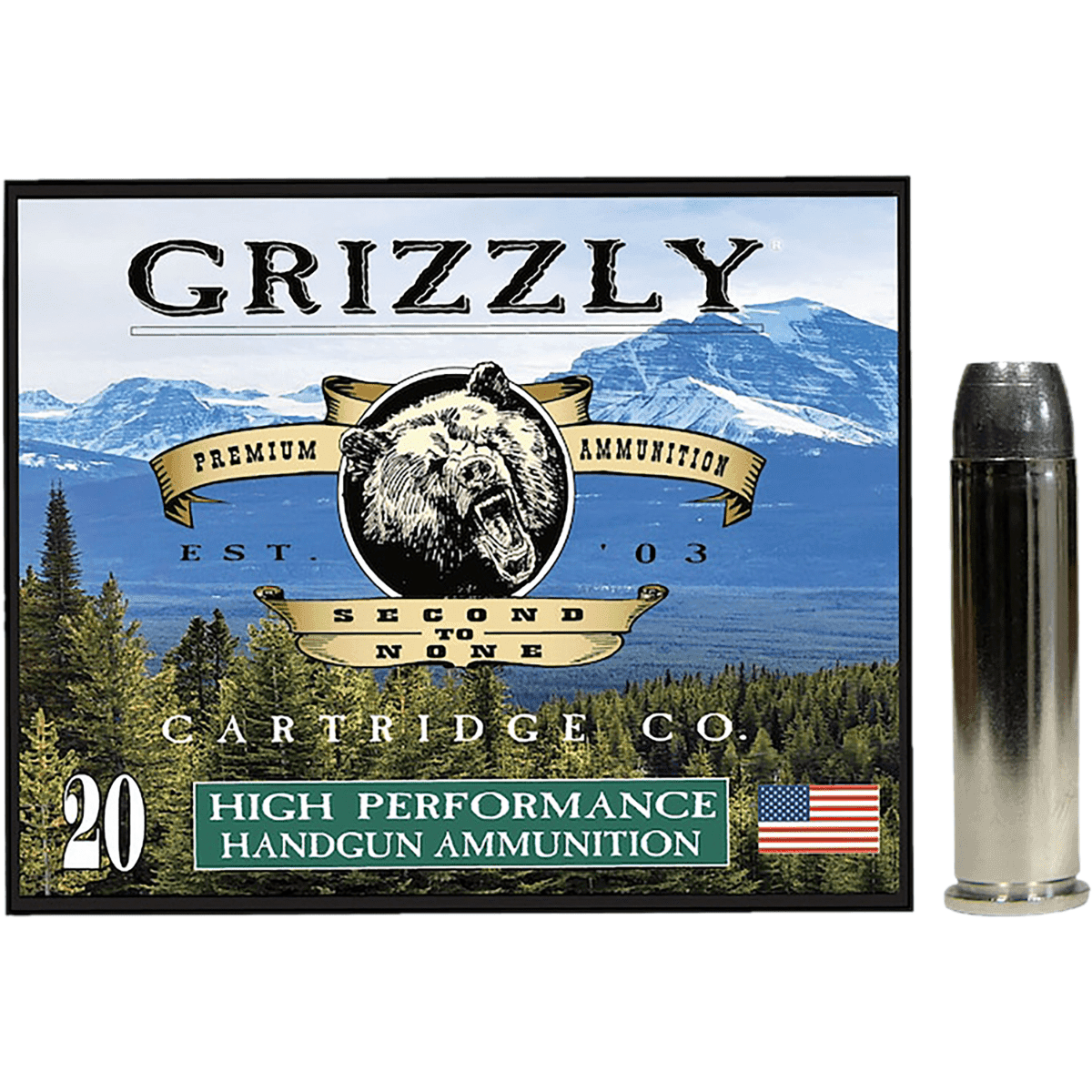 Grizzly Ammo Wide Flat Nose Gas Check Ammo, 180gr 20 Per Box/10 Case 357 Mag - GC357M12 Grizzly Ammo Wide Flat Nose Gas Check Ammo, 180gr 20 Per Box/10 Case 357 Mag - GC357M12