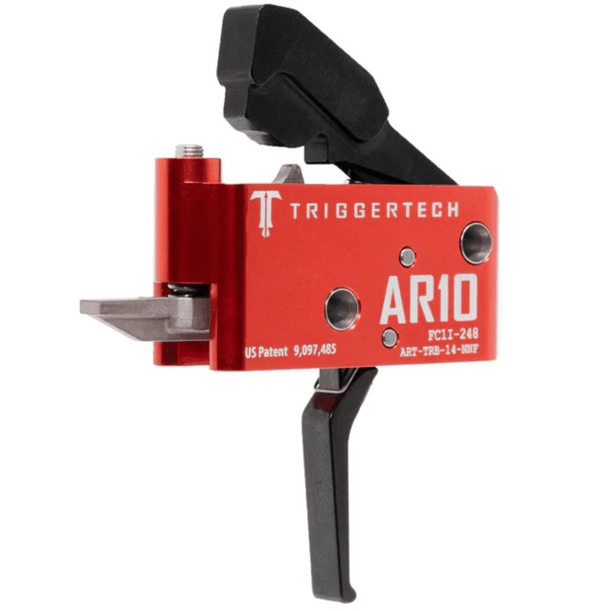 TriggerTech Diamond Trigger, Black/Red Aluminum / Stainless Steel Straight 1.5-4 lbs Draw Weight Fits AR-10 - ARTTRB14NNF TriggerTech Diamond Trigger, Black/Red Aluminum / Stainless Steel Straight 1.5-4 lbs Draw Weight Fits AR-10 - ARTTRB14NNF