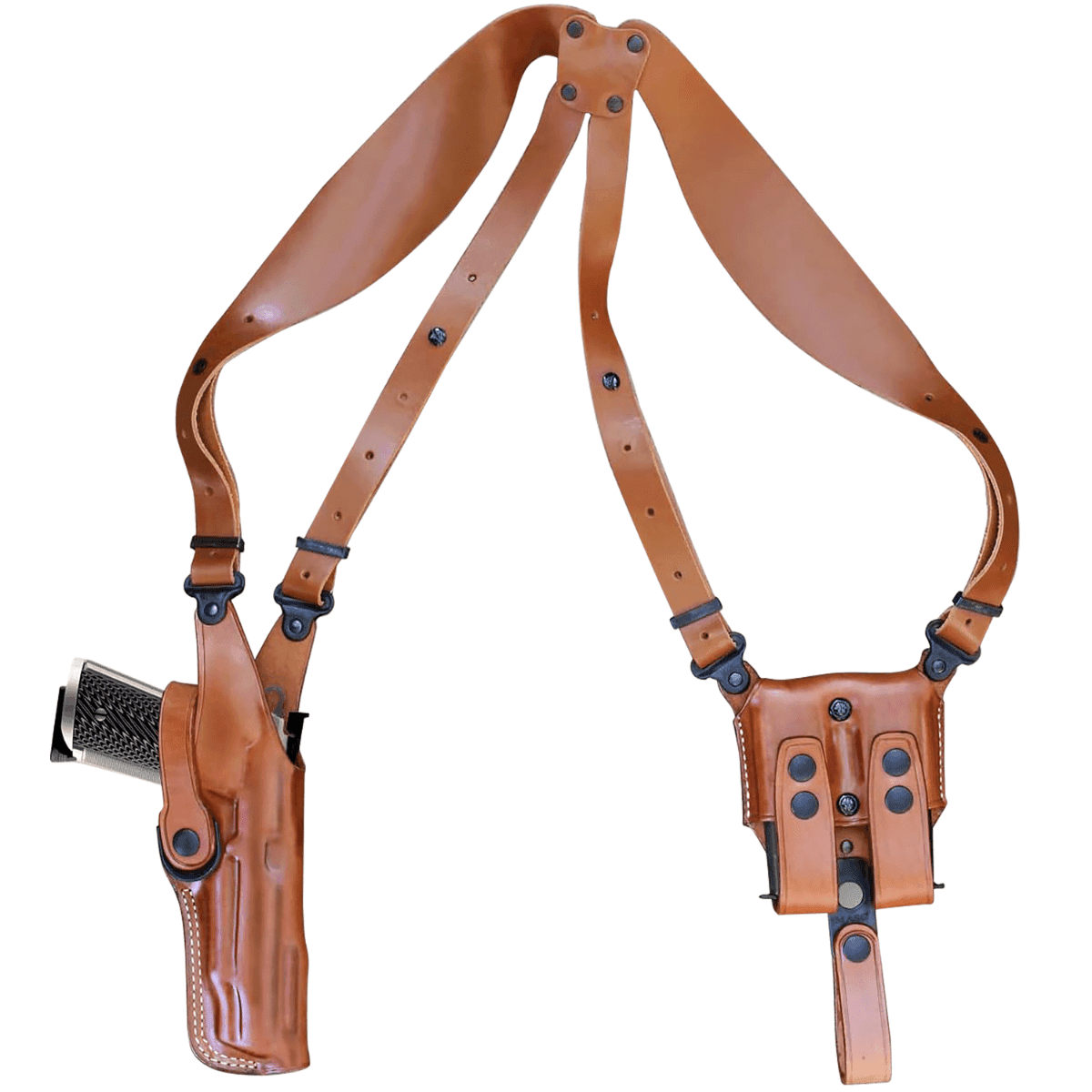 1791 Gunleather Optic Ready Shoulder Holster, Brown Steerhide Leather Vertical Right Hand Fits 1911 - NSS1CBRVR 1791 Gunleather Optic Ready Shoulder Holster, Brown Steerhide Leather Vertical Right Hand Fits 1911 - NSS1CBRVR
