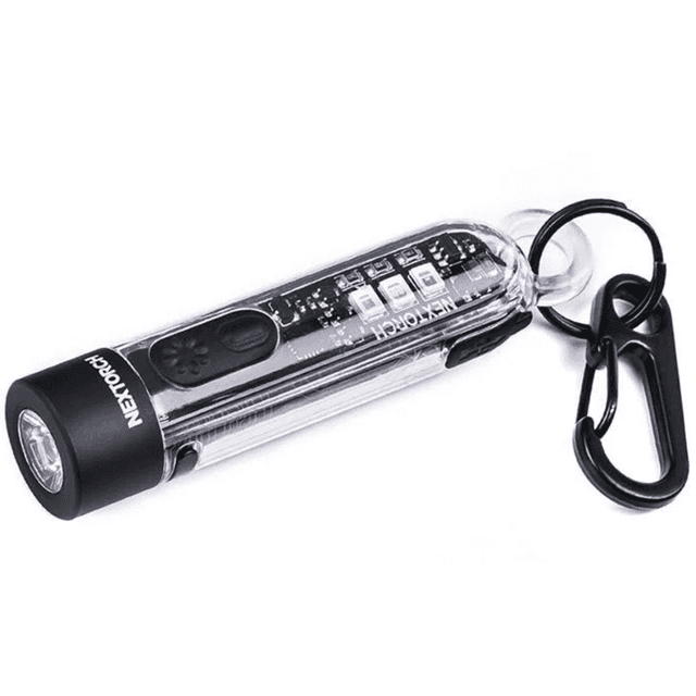 Nextorch Keychain Flashlight, Black 300 Lumens 78 Meters USB-C White / Red / Blue / UV Waterproof - K40 Nextorch Keychain Flashlight, Black 300 Lumens 78 Meters USB-C White / Red / Blue / UV Waterproof - K40