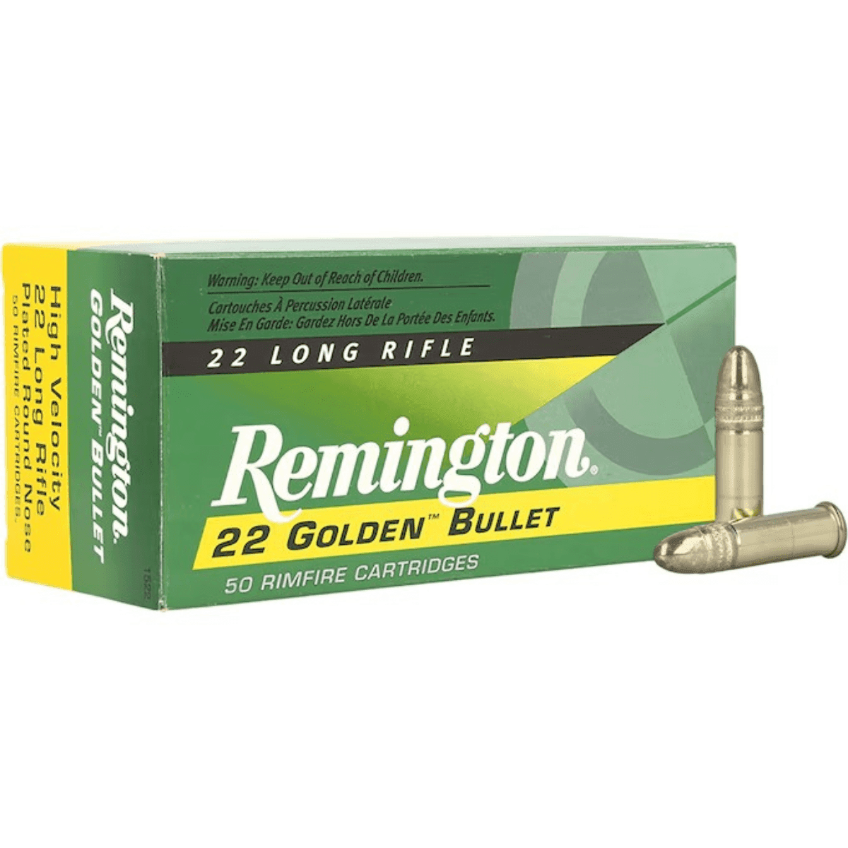 Remington Ammunition Golden Bullet Ammo, 40gr Round Nose 50 Per Box/10 Case 22 LR - R21006 Remington Ammunition Golden Bullet Ammo, 40gr Round Nose 50 Per Box/10 Case 22 LR - R21006