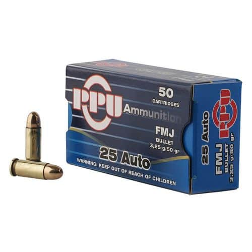 PPU Handgun 25 ACP 50 gr Full Metal Jacket PPH25 PPU Handgun 25 ACP 50 gr Full Metal Jacket PPH25