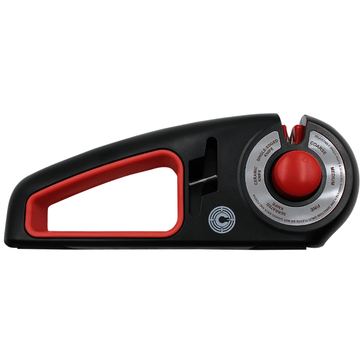 Caliber Gourmet Adjustable Knife Sharpener, Black/Red Carbide/Ceramic Sharpener Knives / Scissors - CBGKS1 Caliber Gourmet Adjustable Knife Sharpener, Black/Red Carbide/Ceramic Sharpener Knives / Scissors - CBGKS1