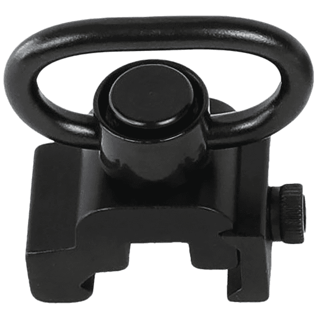 Bulldog Deluxe Push Button Swivel, Black 1.25" Steel QD Rail Mount - BD886 Bulldog Deluxe Push Button Swivel, Black 1.25" Steel QD Rail Mount - BD886