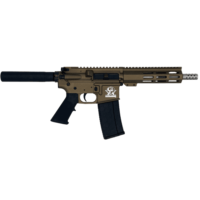 Great Lakes Firearms AR-15 Tactical Pistol, 7.50" Stainless Threaded Barrel 7.13" M-LOK Handguard Bronze Cerakote Aluminum Picatinny Rail Receiver Black Synthetic Buffer Tube Mil-Spec Grip Right Hand 30+1rd 223 Wylde - GL15223SSPBRZ Great Lakes Firearms AR-15 Tactical Pistol, 7.50" Stainless Threaded Barrel 7.13" M-LOK Handguard Bronze Cerakote Aluminum Picatinny Rail Receiver Black Synthetic Buffer Tube Mil-Spec Grip Right Hand 30+1rd 223 Wylde - GL15223SSPBRZ