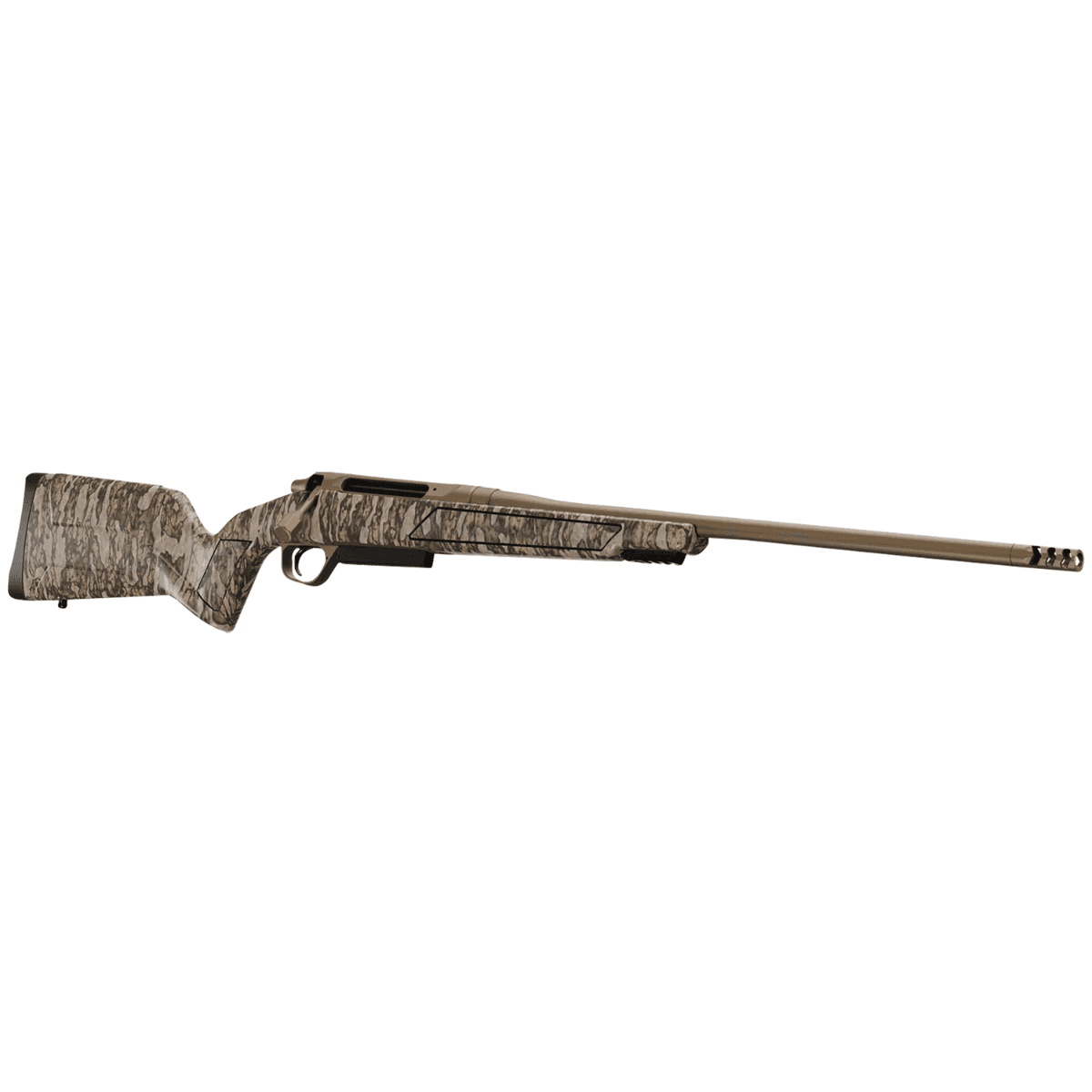 Christensen Arms Evoke Rifle, 22" FDE Cerakote #4 Contour Threaded Barrel Mossy Oak Bottomland Fixed Hybrid Hunter w/Picatinny Rail Synthetic Stock 4+1rd 7mm Rem Mag - 8011501600 Christensen Arms Evoke Rifle, 22" FDE Cerakote #4 Contour Threaded Barrel Mossy Oak Bottomland Fixed Hybrid Hunter w/Picatinny Rail Synthetic Stock 4+1rd 7mm Rem Mag - 8011501600