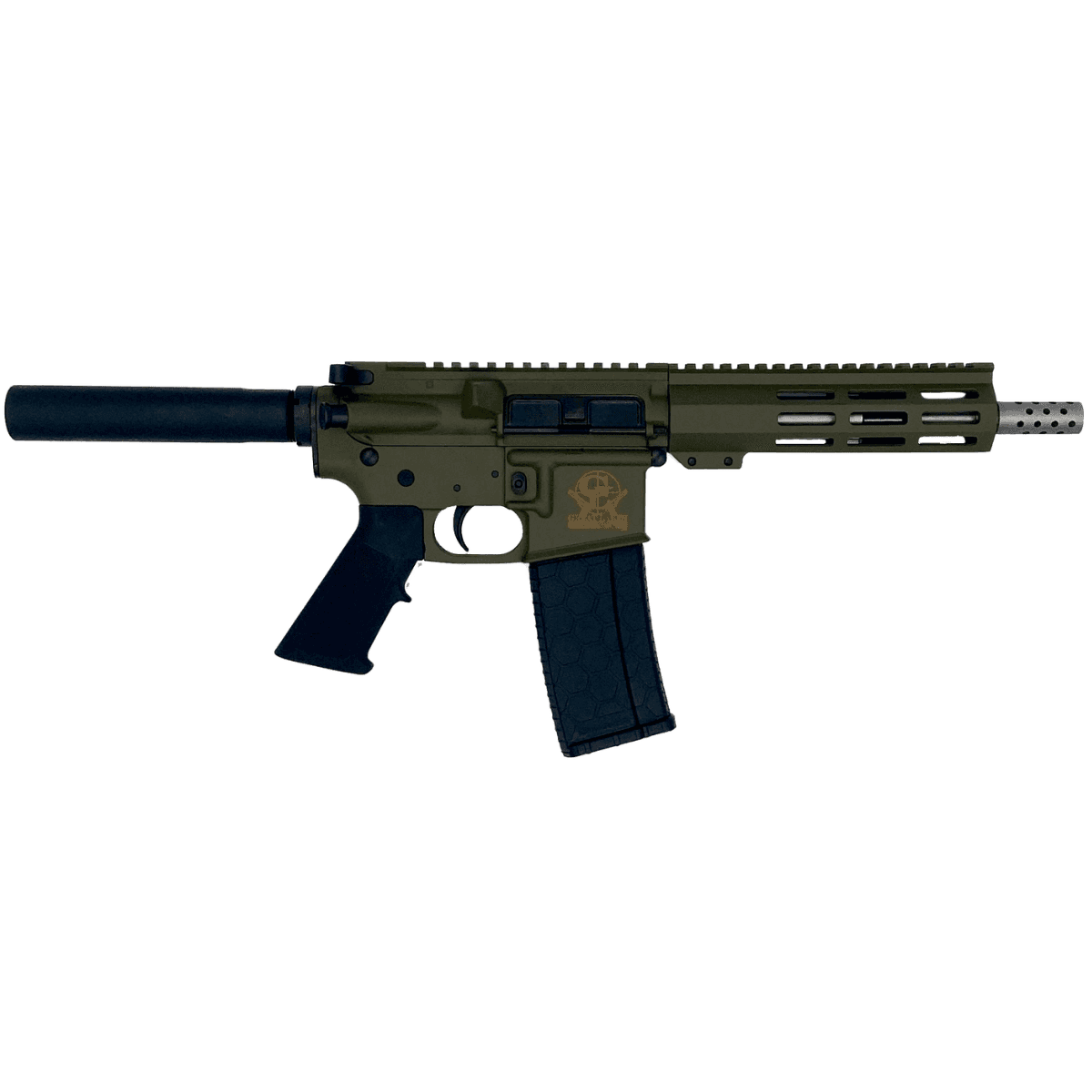 Great Lakes Firearms AR-15 Tactical Pistol, 7.50" Stainless Threaded Barrel 7.13" M-LOK Handguard OD Green Cerakote Aluminum Picatinny Rail Receiver Black Synthetic Buffer Tube Mil-Spec Grip Right Hand 30+1rd 223 Wylde - GL15223SSPODG Great Lakes Firearms AR-15 Tactical Pistol, 7.50" Stainless Threaded Barrel 7.13" M-LOK Handguard OD Green Cerakote Aluminum Picatinny Rail Receiver Black Synthetic Buffer Tube Mil-Spec Grip Right Hand 30+1rd 223 Wylde - GL15223SSPODG
