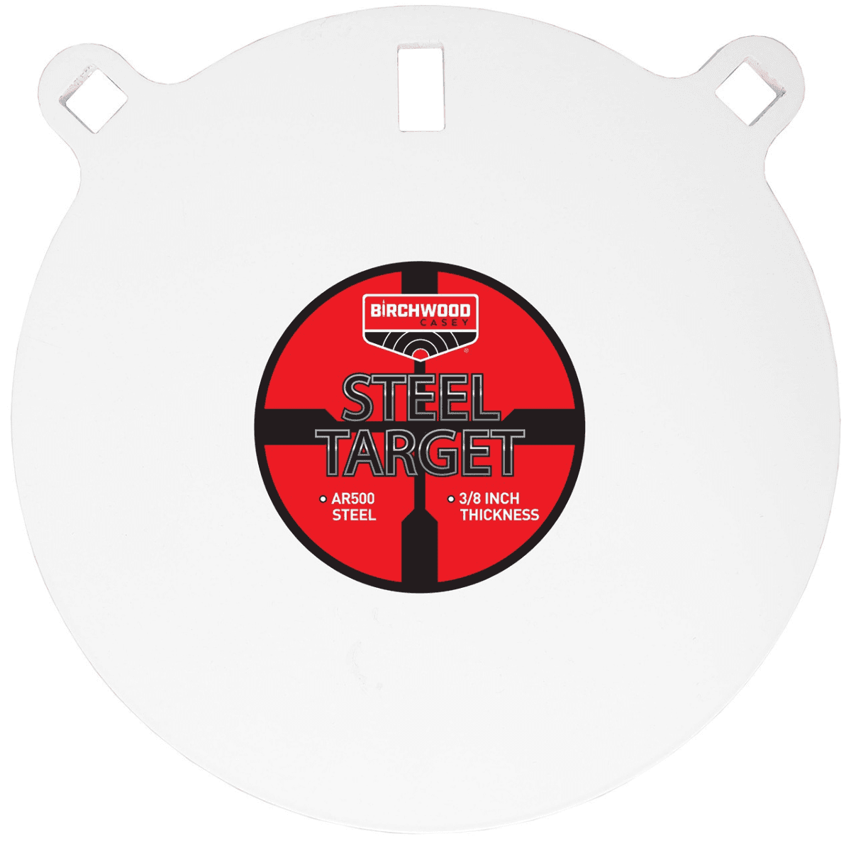 Birchwood Casey Round Steel Target Plate, 10" Black/Red/White Steel 0.38" Thick Hanging Pistol/Rifle - BC-RND10-38 Birchwood Casey Round Steel Target Plate, 10" Black/Red/White Steel 0.38" Thick Hanging Pistol/Rifle - BC-RND10-38