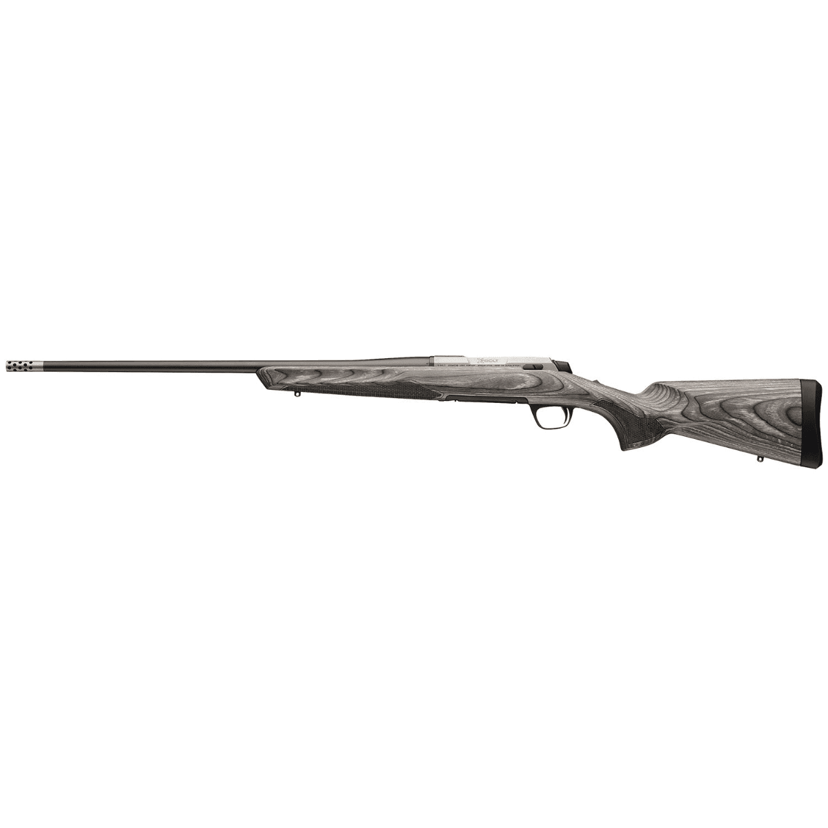 Browning X-Bolt 2 Hunter Rifle, 26" Matte Blued Threaded Sporter Barrel Drilled & Tapped Stainless Steel Receiver Fixed Gray Laminate Stock Radial Muzzle Brake Full Size 3+1rd 300 Win Mag - 036092229 Browning X-Bolt 2 Hunter Rifle, 26" Matte Blued Threaded Sporter Barrel Drilled & Tapped Stainless Steel Receiver Fixed Gray Laminate Stock Radial Muzzle Brake Full Size 3+1rd 300 Win Mag - 036092229