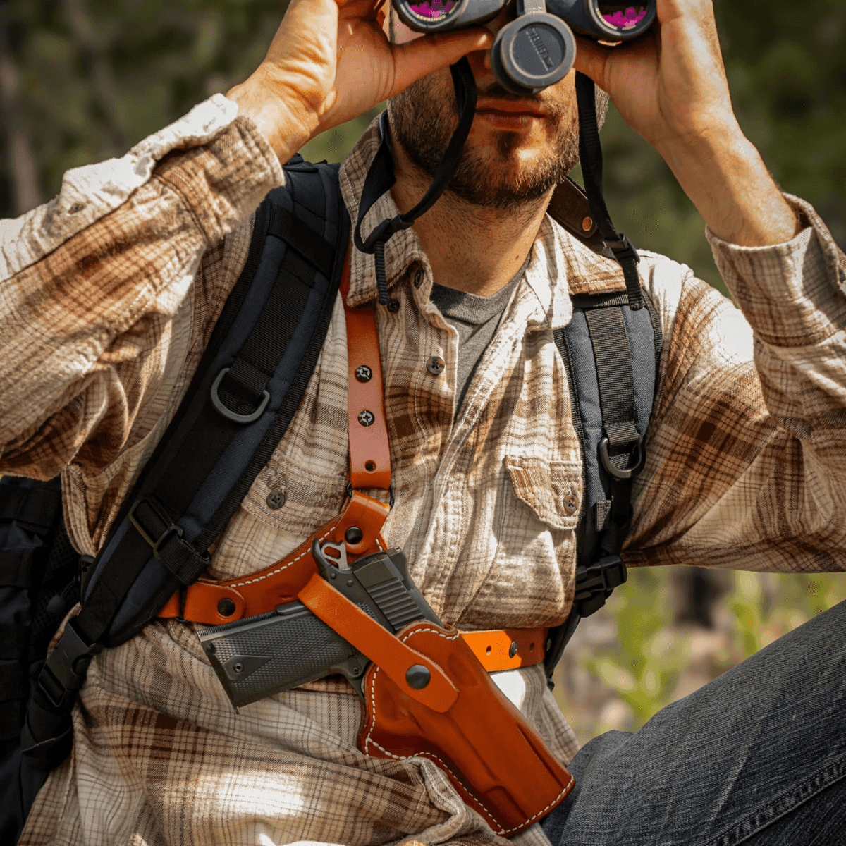 1791 Gunleather Optic Ready Pathfinder Chest Holster, Brown Steerhide Leather Right Hand Fits Sig P320 - PFC2.4CBRR 1791 Gunleather Optic Ready Pathfinder Chest Holster, Brown Steerhide Leather Right Hand Fits Sig P320 - PFC2.4CBRR
