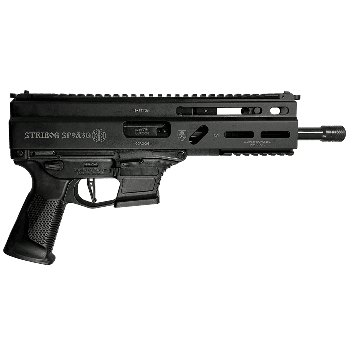 Grand Power SP9A3G Stribog *CA Compliant Rifle, 16" Black Threaded Barrel Black Picatinny Rail Aluminum Receiver M-LOK Handguard Side Folding Black Polymer Stock Featureless Grip 10+1rd 9mm Luger - 810091158180 Grand Power SP9A3G Stribog *CA Compliant Rifle, 16" Black Threaded Barrel Black Picatinny Rail Aluminum Receiver M-LOK Handguard Side Folding Black Polymer Stock Featureless Grip 10+1rd 9mm Luger - 810091158180