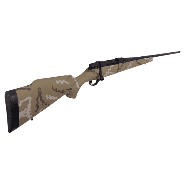 Weatherby Vanguard Outfitter Rifle, 24" Black Cerakote #2 Fluted/Threaded Barrel & Drilled & Tapped Steel Receiver Tan w/Brown & White Sponge Monte Carlo Synthetic Stock Full Size 5+1rd 30-06 Springfield - VHH306SR4B Weatherby Vanguard Outfitter Rifle, 24" Black Cerakote #2 Fluted/Threaded Barrel & Drilled & Tapped Steel Receiver Tan w/Brown & White Sponge Monte Carlo Synthetic Stock Full Size 5+1rd 30-06 Springfield - VHH306SR4B