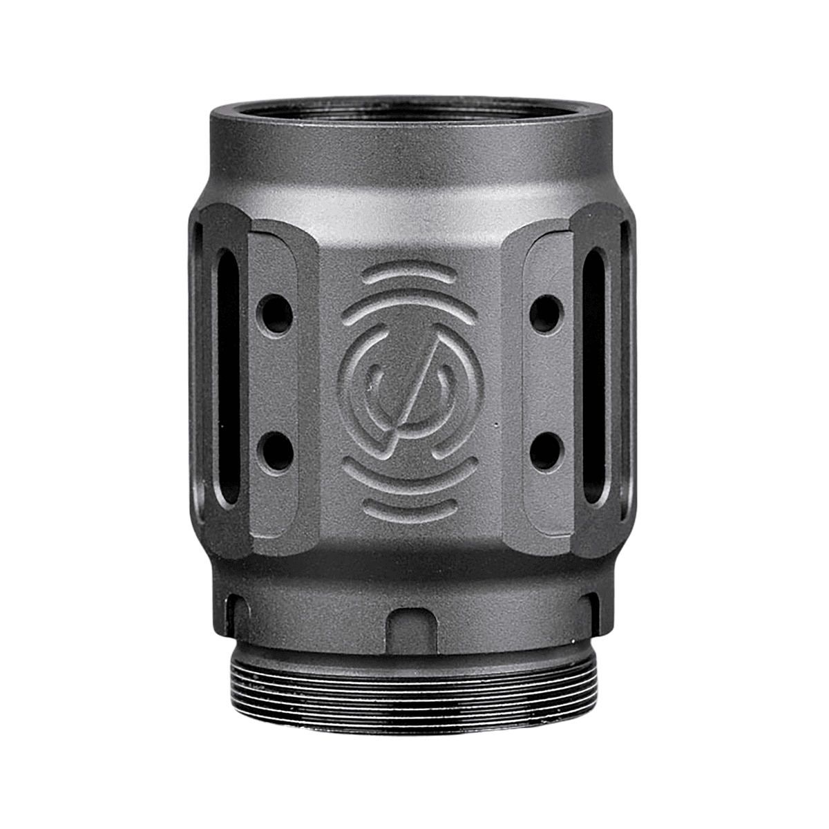 SilencerCo AC5451 Charlie MAAD Brake 2.0 Black Anodized Aluminum 2.23" OAL 1.68" Diameter SilencerCo AC5451 Charlie MAAD Brake 2.0 Black Anodized Aluminum 2.23" OAL 1.68" Diameter