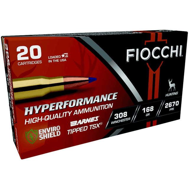 Fiocchi Hyperformance Ammo, 168gr Barnes Tipped TSX 20 Per Box/10 Case 308Win - 308TTSX Fiocchi Hyperformance Ammo, 168gr Barnes Tipped TSX 20 Per Box/10 Case 308Win - 308TTSX
