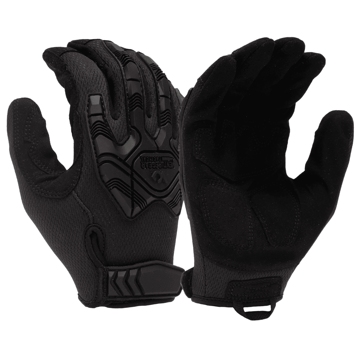 Pyramex Heavy-Duty Impact Operator Gloves, Black Synthetic Leather Hook & Loop Medium - VGTG40BM Pyramex Heavy-Duty Impact Operator Gloves, Black Synthetic Leather Hook & Loop Medium - VGTG40BM
