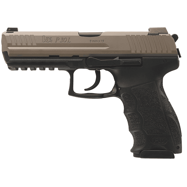 HK P30L V3 Pistol, 4.45" Black Polygonal Rifled Barrel Flat Dark Earth Cerakote Long/Serrated Steel Slide Flat Dark Earth Polymer Frame w/Picatinny Rail Interchangeable Backstrap Grip Ambidextrous 17+1rd 9mm Luger - 81001198 HK P30L V3 Pistol, 4.45" Black Polygonal Rifled Barrel Flat Dark Earth Cerakote Long/Serrated Steel Slide Flat Dark Earth Polymer Frame w/Picatinny Rail Interchangeable Backstrap Grip Ambidextrous 17+1rd 9mm Luger - 81001198