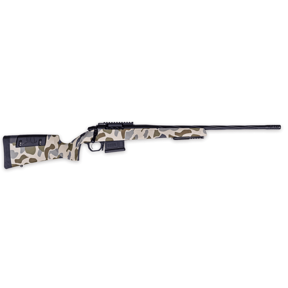 Weatherby 307 Hush Rifle, 20" Graphite Black Cerakote Fluted Threaded Barrel Graphite Black Cerakote Picatinny Rail Steel Receiver Adj Cheek Piece & LOP Hush Tundra Camo Synthetic Stock Ambidextrous 2" Muzzle Brake 5+1rd 280 Ackley - 3WRHS280AR4B Weatherby 307 Hush Rifle, 20" Graphite Black Cerakote Fluted Threaded Barrel Graphite Black Cerakote Picatinny Rail Steel Receiver Adj Cheek Piece & LOP Hush Tundra Camo Synthetic Stock Ambidextrous 2" Muzzle Brake 5+1rd 280 Ackley - 3WRHS280AR4B