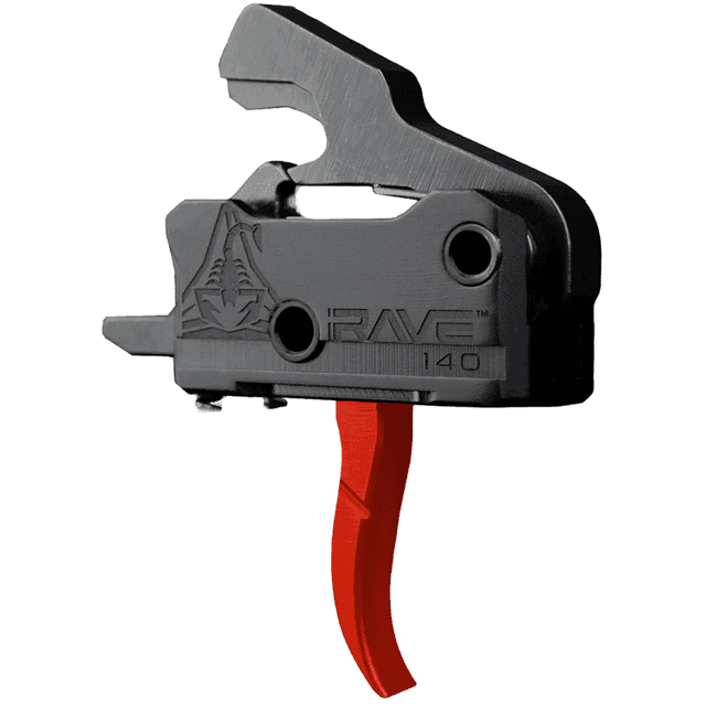 Rise Armament RA-140 Super Sporting Trigger, Black/Red Aluminum/Steel Curved 3.50 lbs Draw Weight - T017RED Rise Armament RA-140 Super Sporting Trigger, Black/Red Aluminum/Steel Curved 3.50 lbs Draw Weight - T017RED